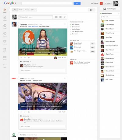 Nuevo diseño de Google+