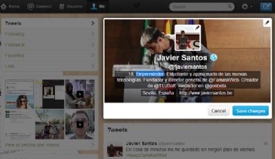 Twitter mejora el editor de perfil añadiendo drag and drop