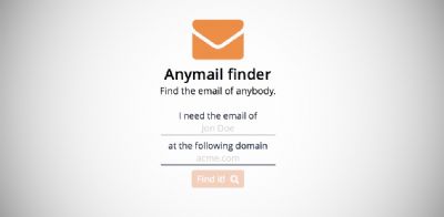 Anymail finder es un servicio gratuito que encuentra la dirección de correo de cualquier persona